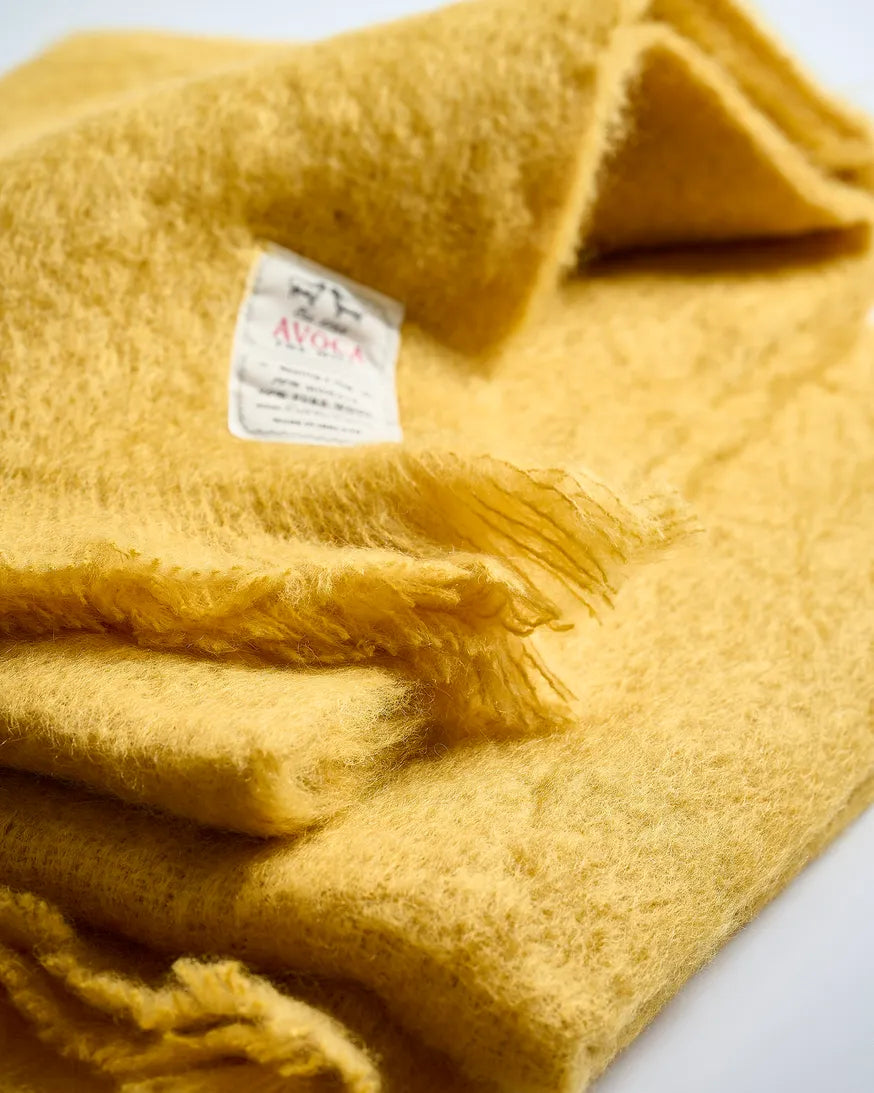 (Kopie) Wolldecke Mohair von Avoca 142x180 Amber