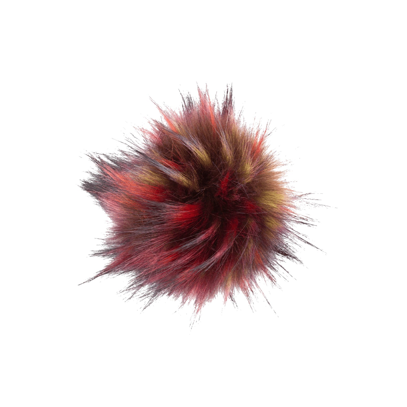 Fell Pompon für Mützen, mit Druckknopf