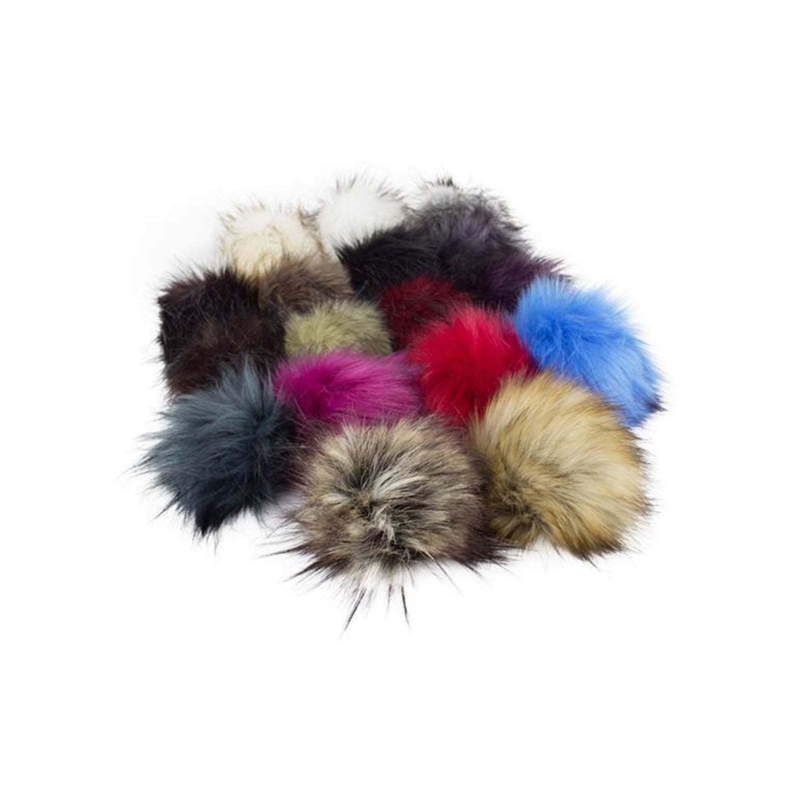 Fell Pompon für Mützen, mit Druckknopf
