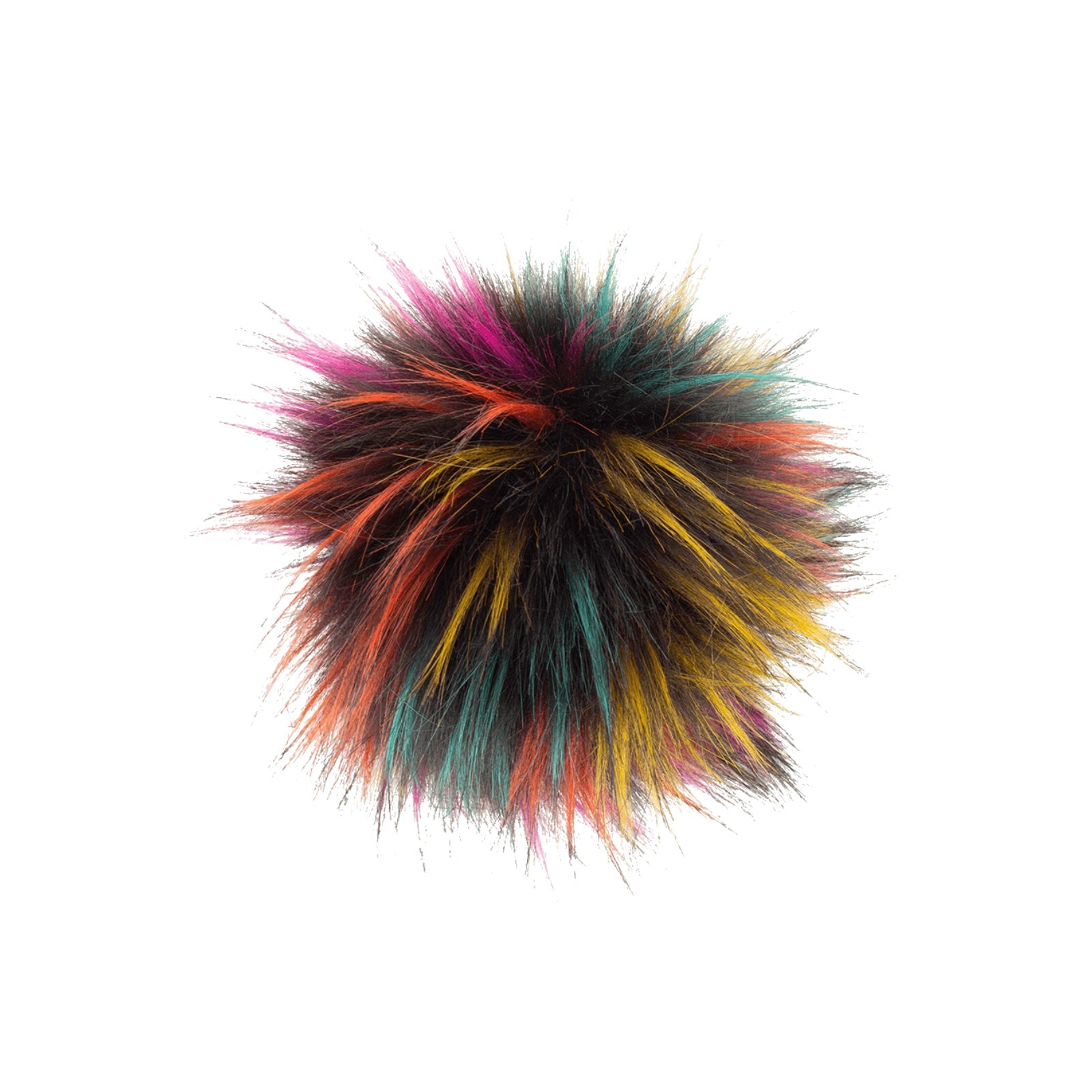 Fell Pompon für Mützen, mit Druckknopf