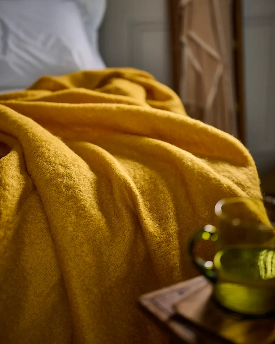 (Kopie) Wolldecke Mohair von Avoca 142x180 Amber